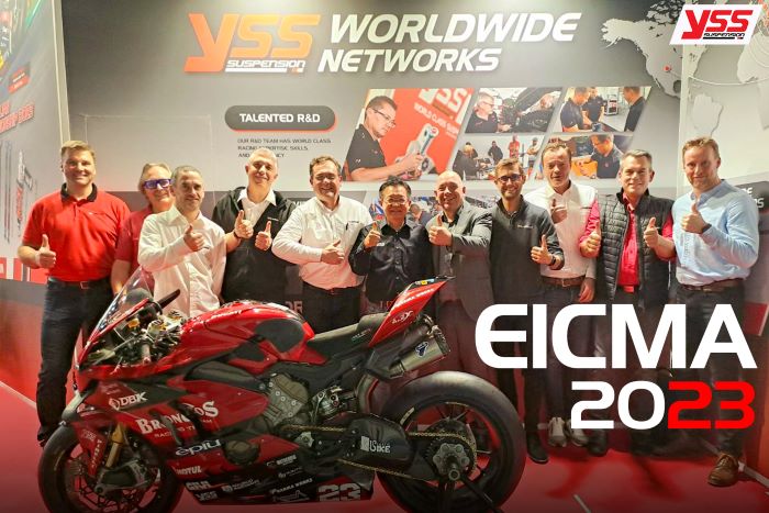 YSS World Champion Product โชว์ความสำเร็จสุดยิ่งใหญ่ในมหกรรมยานยนต์ระดับโลก "EICMA" 2023 ครั้งที่ 80