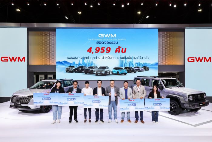 GWM กวาดยอดจองกว่า 4,959 คัน ในงาน Motor Show 2025  พร้อมประกาศปรับราคา NEW GWM TANK 300 DIESEL ทุกรุ่น ขึ้น 30,000 บาท