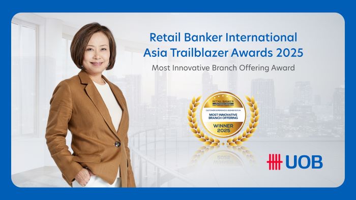 ยูโอบี ประเทศไทย คว้ารางวัลนวัตกรรมสาขายอดเยี่ยม  จากงาน Retail Banker International – Asia Trailblazer Awards 2025